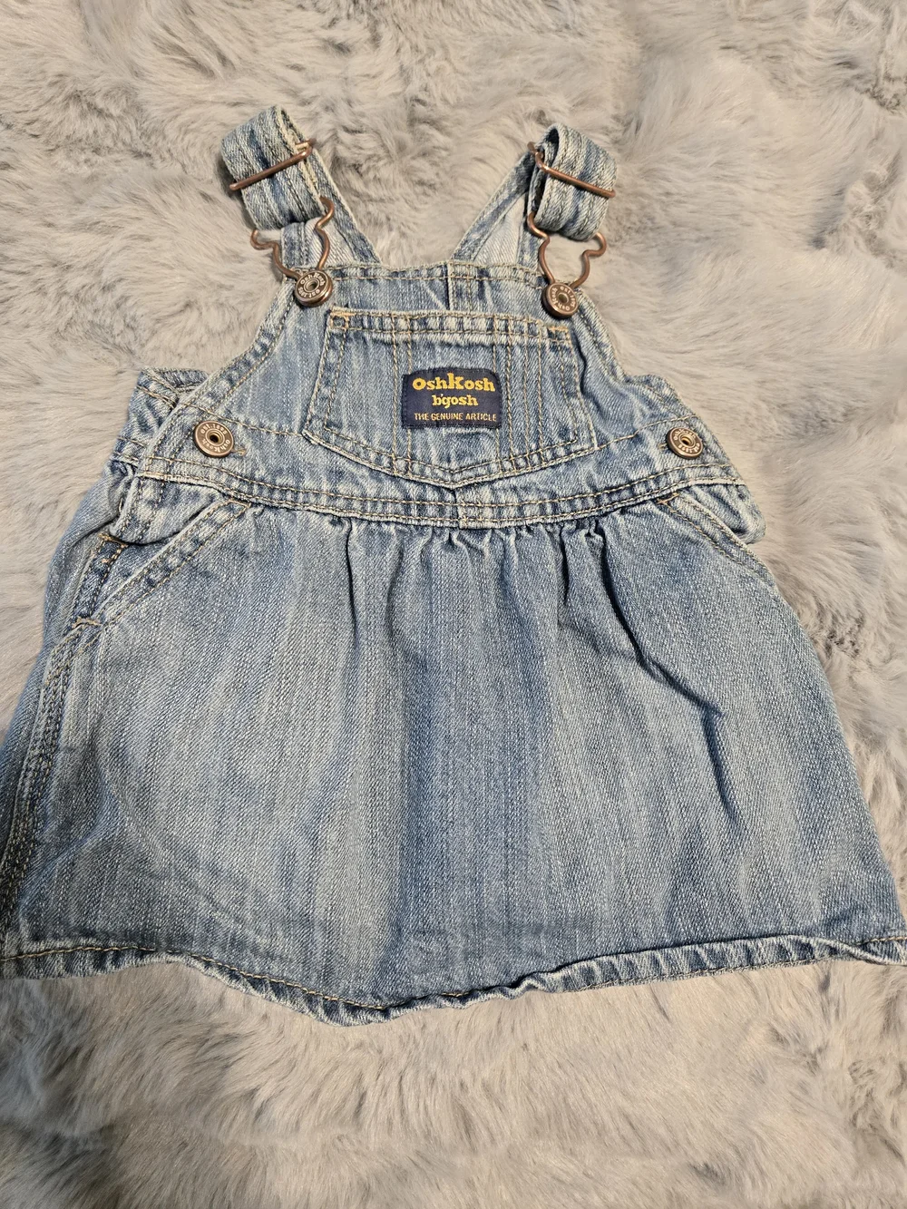Vintage OshKosh B'gosh Denim Jumper Overall Dress 6M